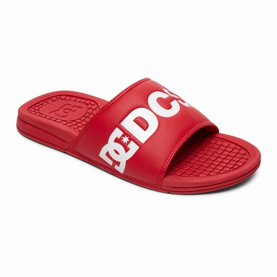 DC Bolsa Slides Men's Red/White Sandals Australia Online KWB-730